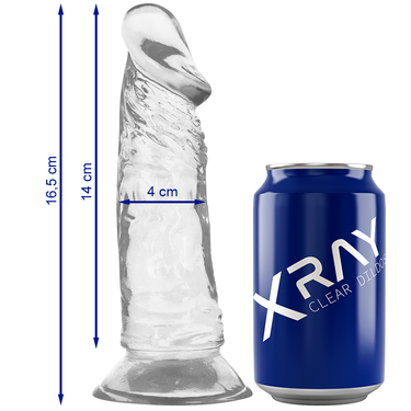 Dildo Trasparente Realistico X Ray Clear con Asse Flessibile e Ventosa